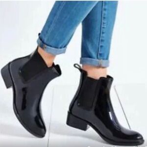 SAM EDELMAN BLACK ANKLE RAIN BOOTS Size 7